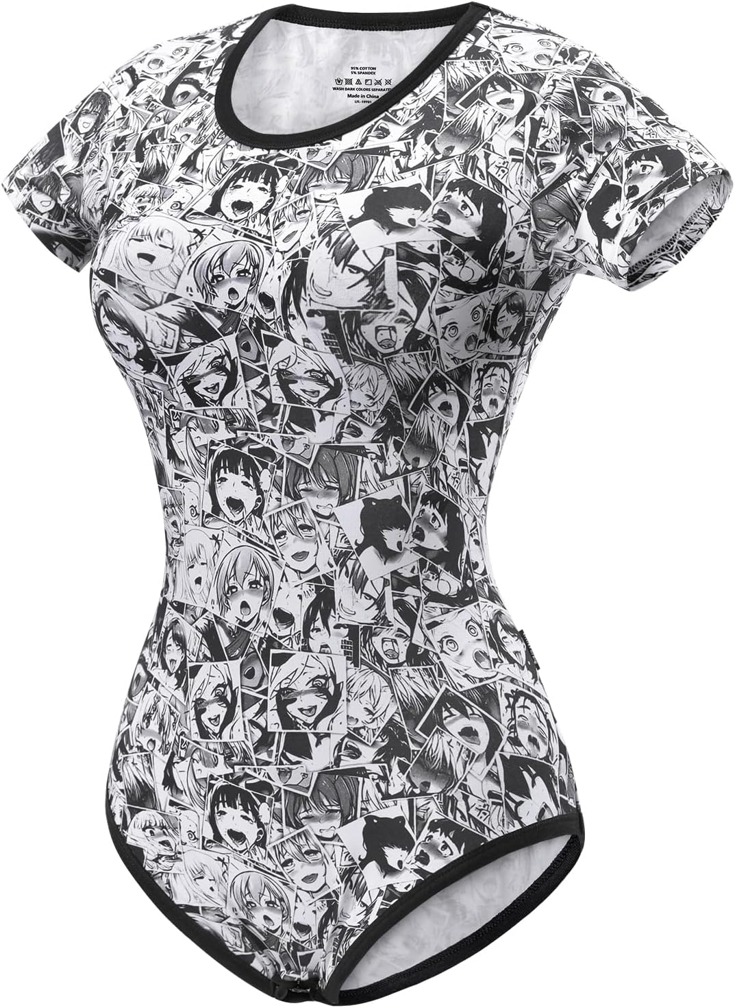 LittleForBig Baumwolle Strampler Onesie Pyjamas Bodysuit – UwU Strampler Schwarz XS, Schwarz XS