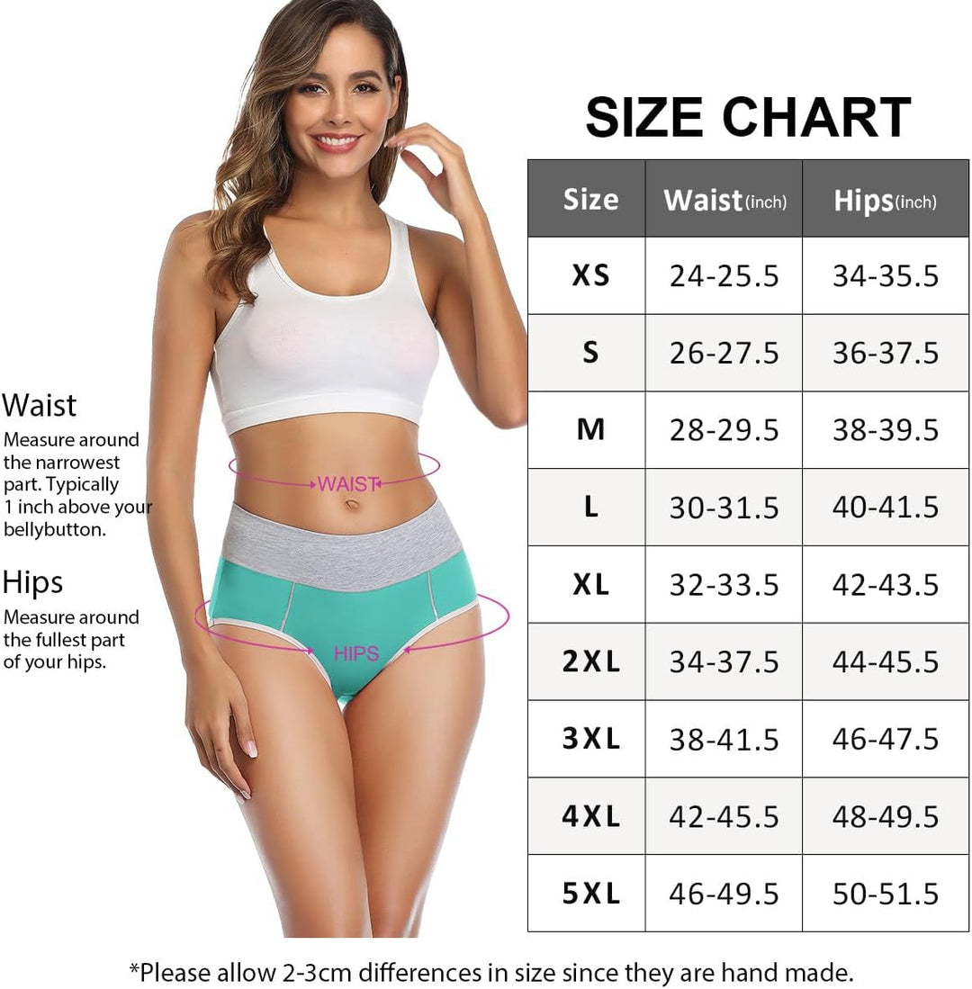 wirarpa Unterhosen Damen Hohe Taille Baumwolle Unterwäsche Taillenslip Frauen Slips Mehrpack L Mehrf