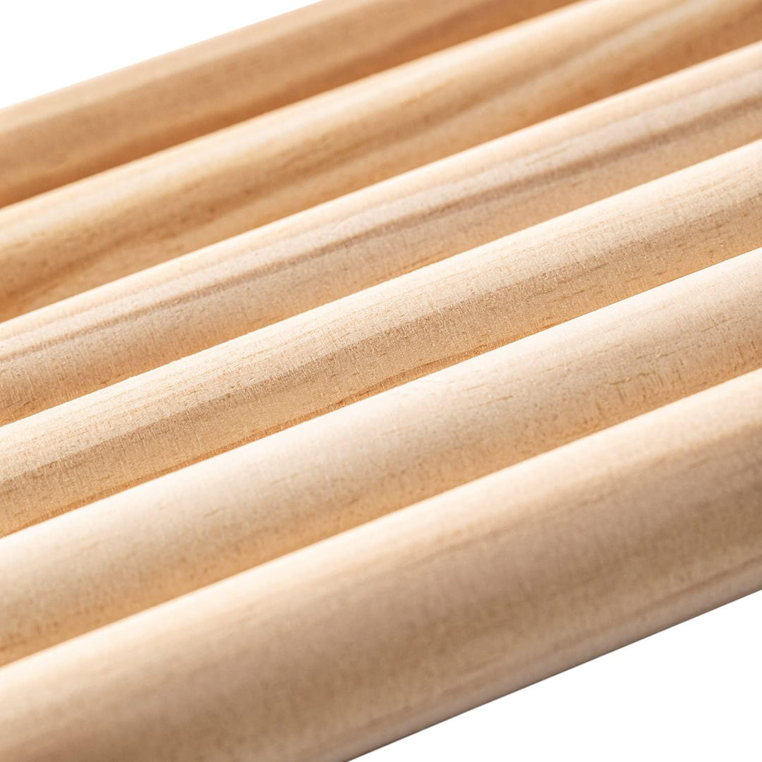 Mendi 6 Holzstäbe Natural 120 cm ⌀ 28 mm, Natur
