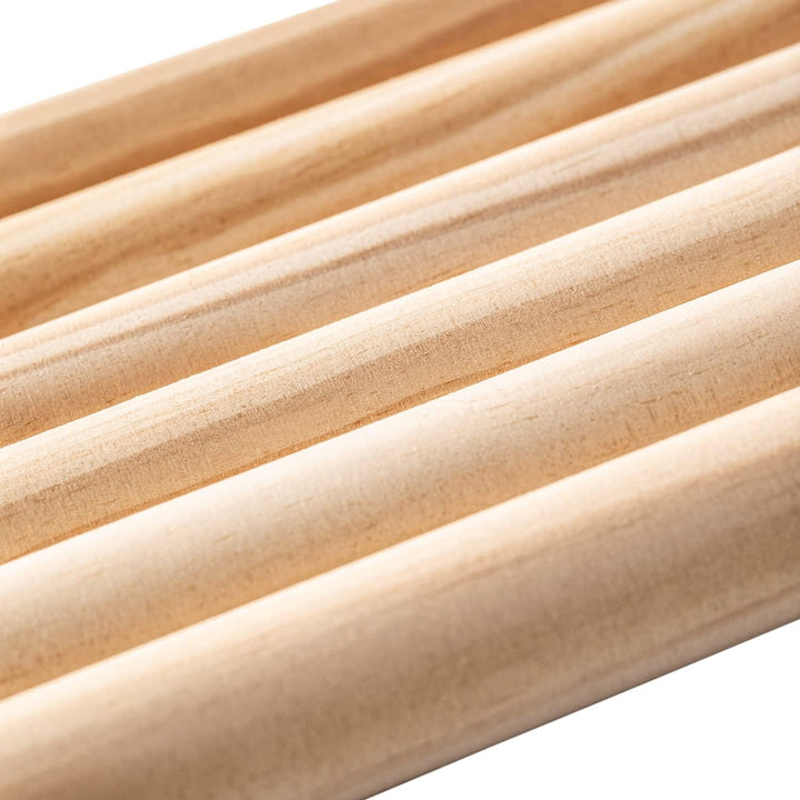 Mendi 6 Holzstäbe Natural 120 cm ⌀ 28 mm, Natur