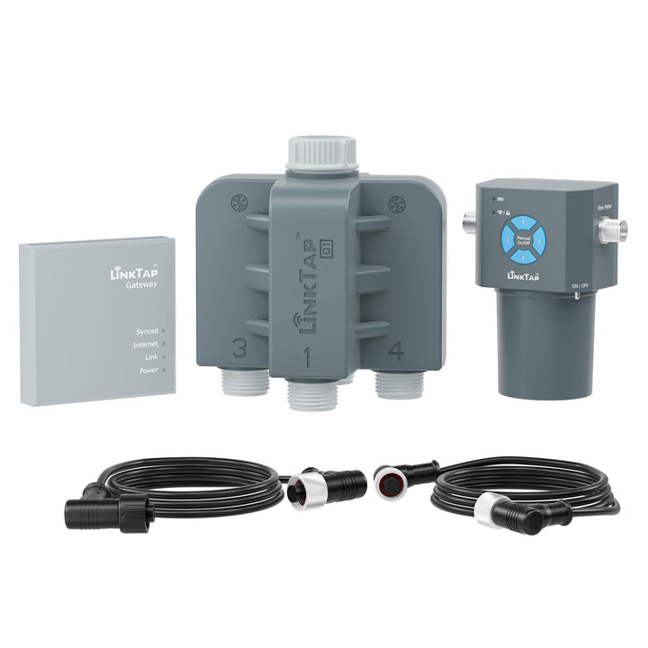 LinkTap Q1 Drahtlose Bewässerungscomputer, Erfordert Gateway, 4-Zonen Smart Bewässerungssteuerung, 4