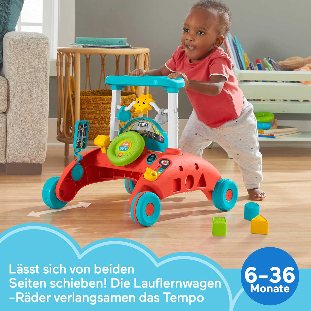 Fisher-Price - 2-Seiten Auto-Lauflernwagen, mitwachsendes interaktives Spiel-Center mit über 50 Lied