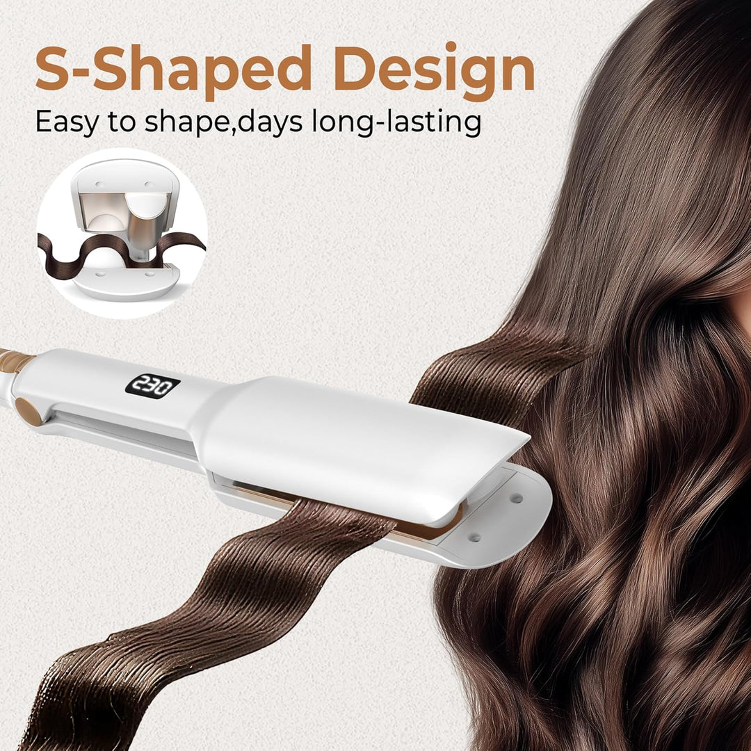 UKLISS Welleneisen für Haare Beach Waves Lockenstab geeignet für Anfänger, Ionen Welleneisen für Kur