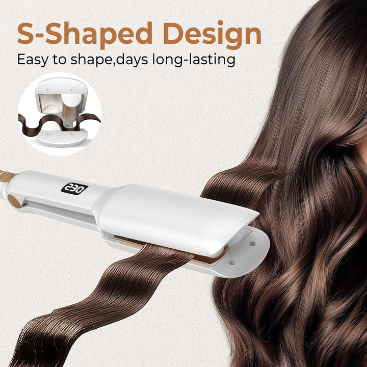 UKLISS Welleneisen für Haare Beach Waves Lockenstab geeignet für Anfänger, Ionen Welleneisen für Kur