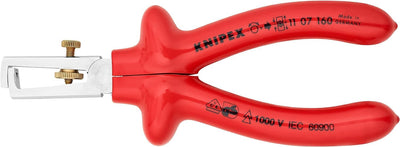 Knipex Abisolierzange mit Öffnungsfeder, universal verchromt, tauchisoliert, VDE-geprüft 160 mm 11 0