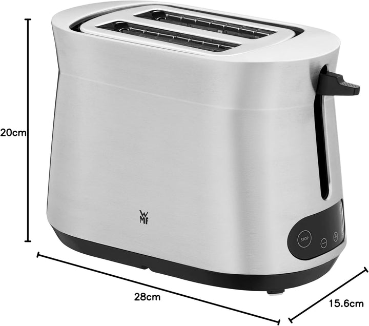 WMF Kineo Toaster Edelstahl, Doppelschlitz Toaster mit Brötchenaufsatz, 2 Scheiben, 10 Bräunungsstuf
