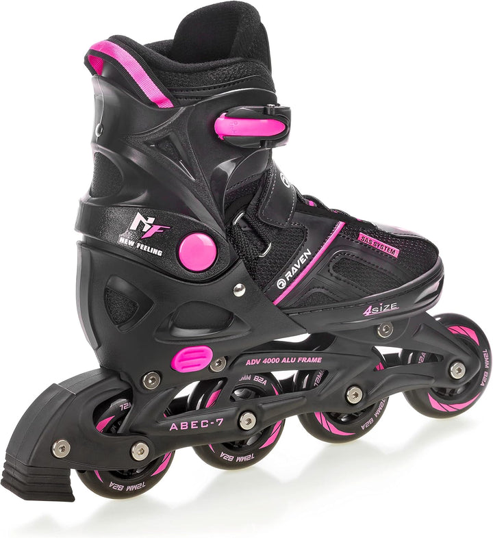 Inlineskates Inliner Raven Pulse verstellbar optional als 2in1 Inlineskates/Schlittschuhe 33-36 (20c