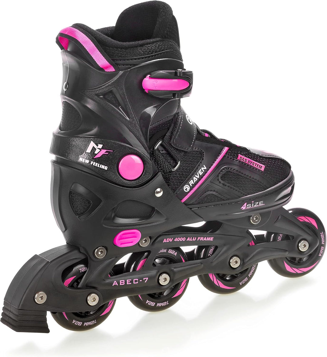 Raven 3in1 Verstellbare Inline Skates Allure - Inliner Triskates - Rollschuhe - Kugellager Abec7 - D