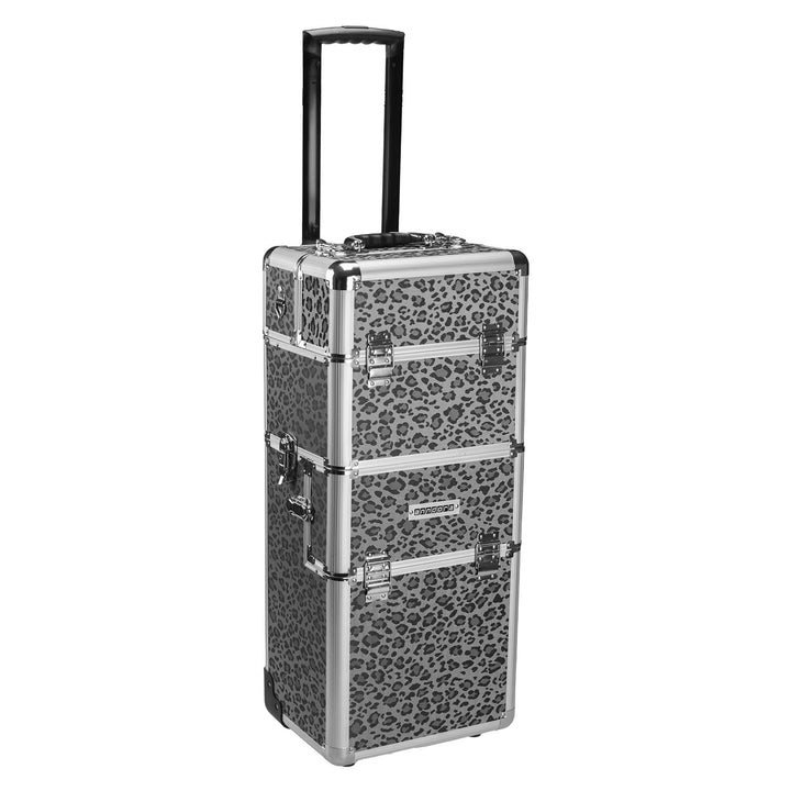 anndora 2 Rad Beauty Trolley 60 Liter Salontrolley Leo Snow Muster - hochwertiger Druck haptisch, Le