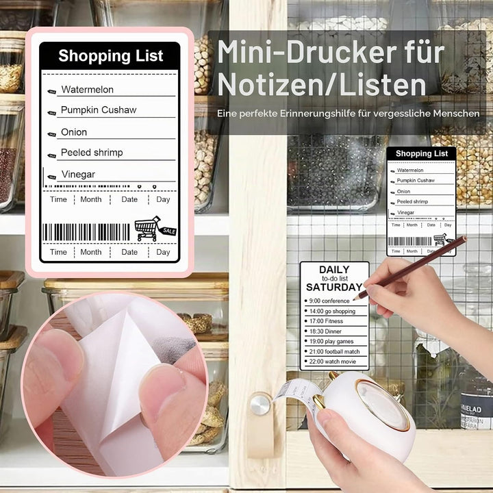 GuKKK Mini Drucker, Mobiler Fotodrucker, Tragbarer Mini Fotodrucker mit 7 Farben LED, Wireless Fotod