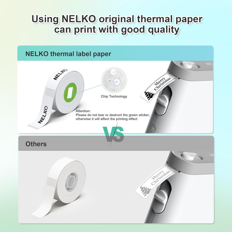 NELKO Original P21 Etikettenband-Ersatz, adaptiertes Etikettendruckpapier, 14 x 40 mm, Standard-lami