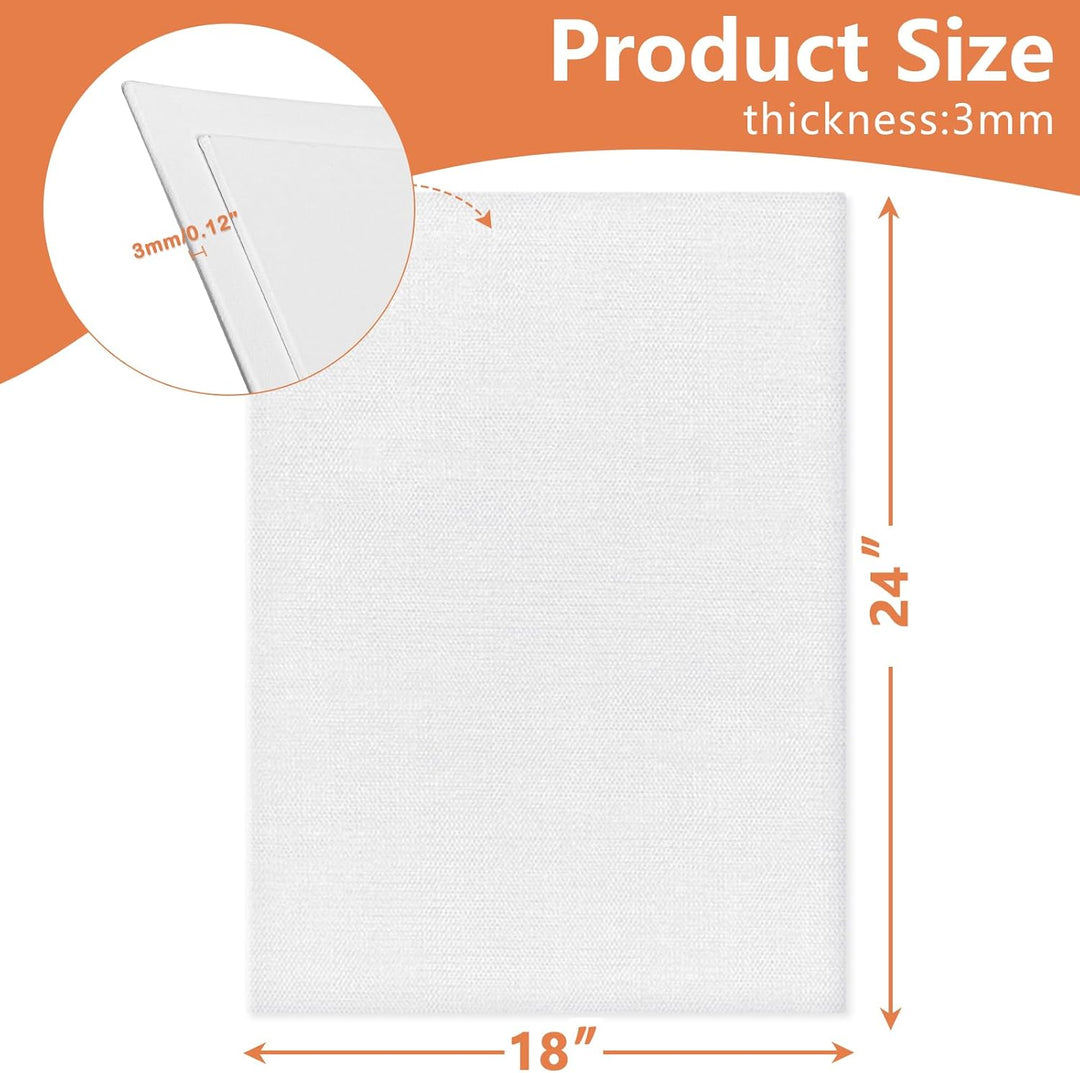 Leinwand zum Bemalen Set Aus 100% Baumwolle (5er Pack) – 45 x 60 cm, Vorgespannte Weisse Künstler Pa