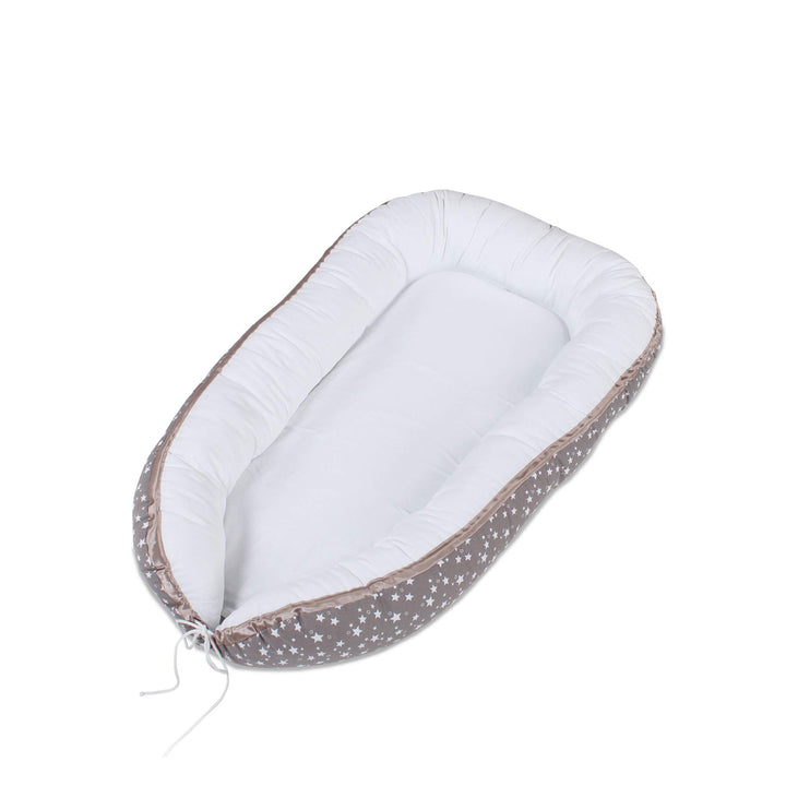 babybay Kuschelnest, taupe Sterne weiss, Taupe Sterne Weiß