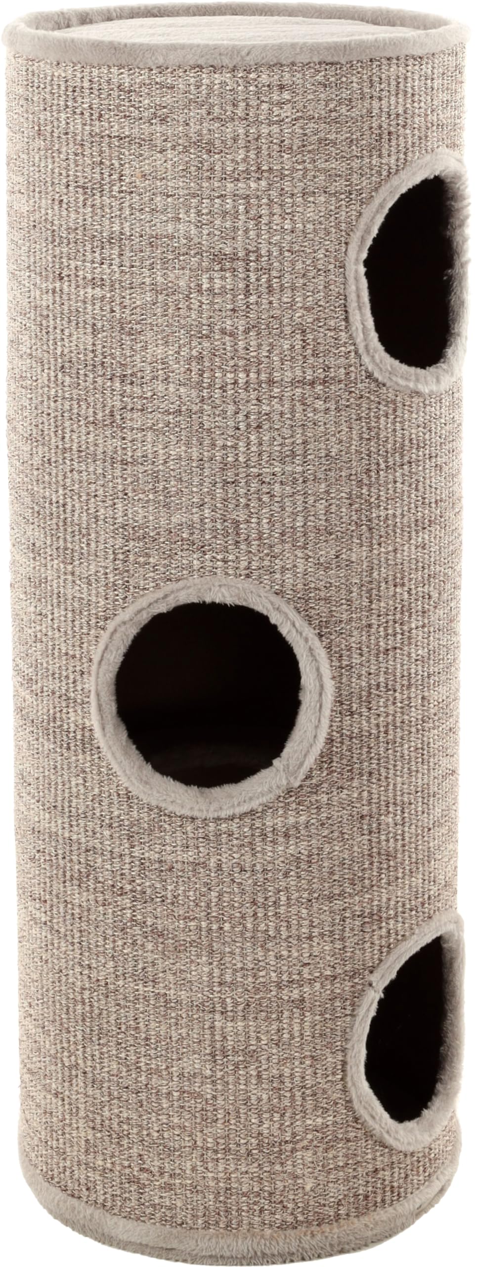 kratztonne für Katzen – Flamingo Greta L – 100 cm – Ø 38 cm – Sisal & Plüsch – geräumig