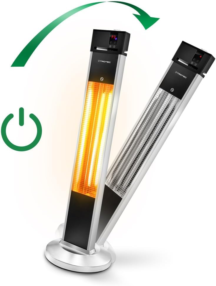 TROTEC Infrarotheizung Standgerät IRS 2000 E – Heizleistung 650 W / 1350 W / 2000 W – Heizstrahler,