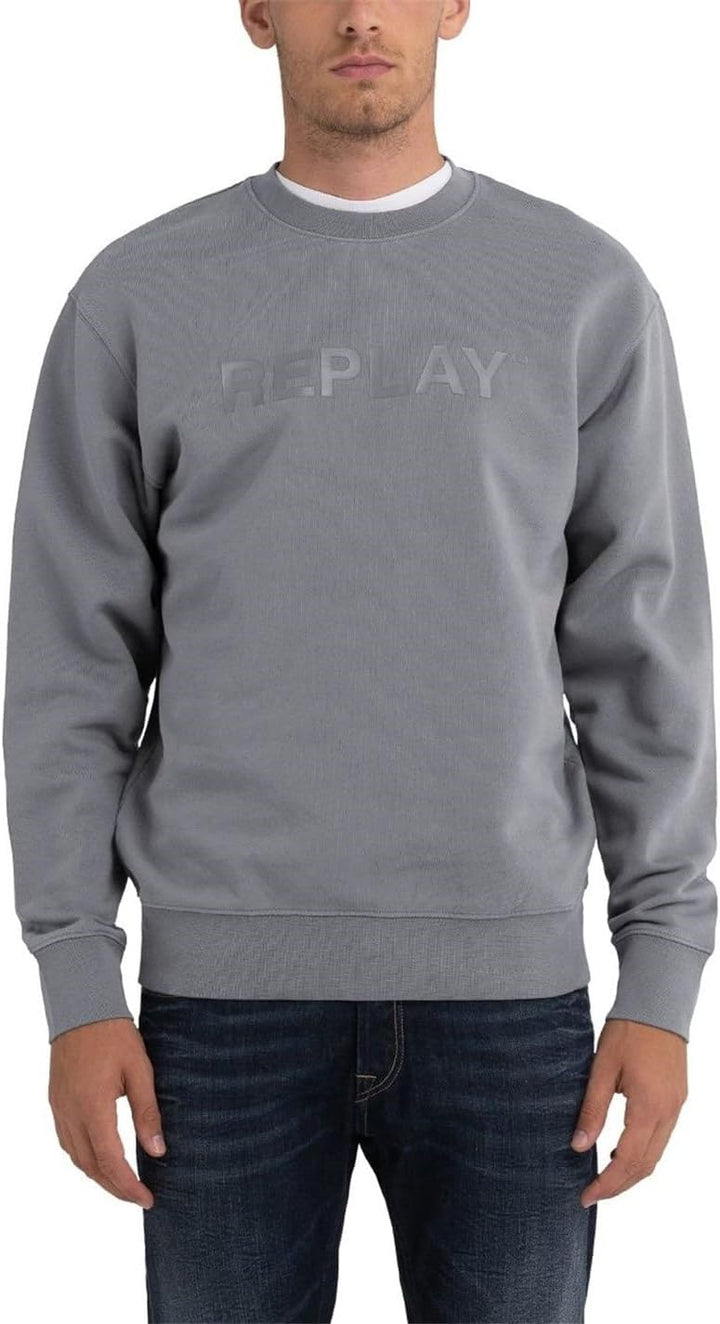 Replay Herren Sweatshirt Second Life aus 100% Baumwolle, XS Iron Grey 192