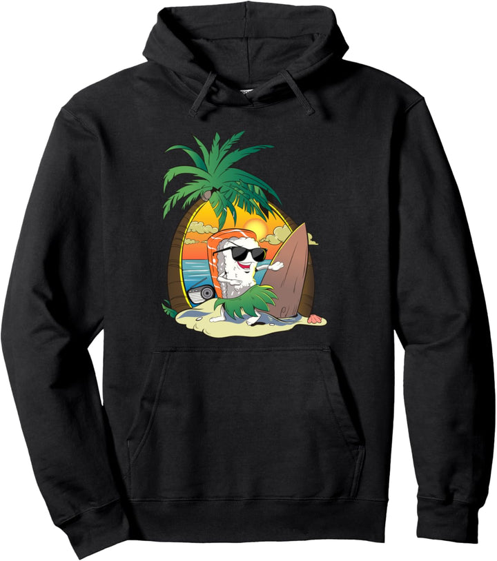 Sushi mit Soja Urlaub Reisen Asiatisch Japanisch Lachs Reis Pullover Hoodie