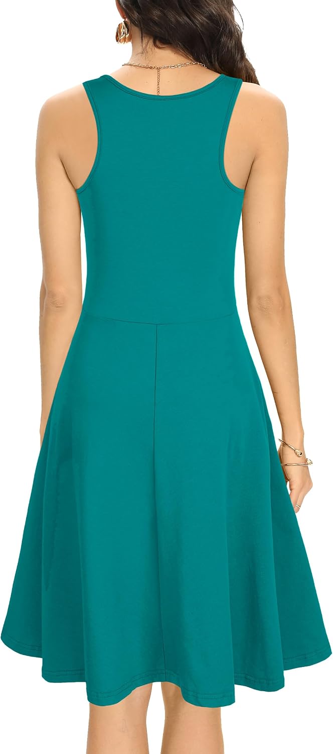 Missufe Damen Sommerkleid Minikleid Rockabilly Freizeitkleid Skaterkleid Kurzes Tank Kleider S Türki