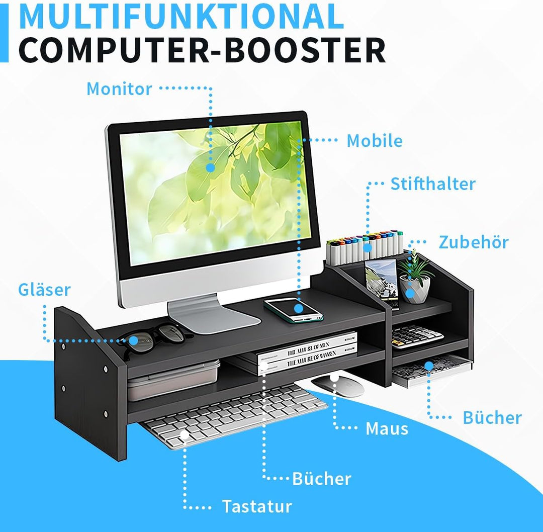 Fleau Home Monitorerhöhung – Laptopständer – Laptoperhöhung – Schreibtisch-Organizer – Bildschirmerh