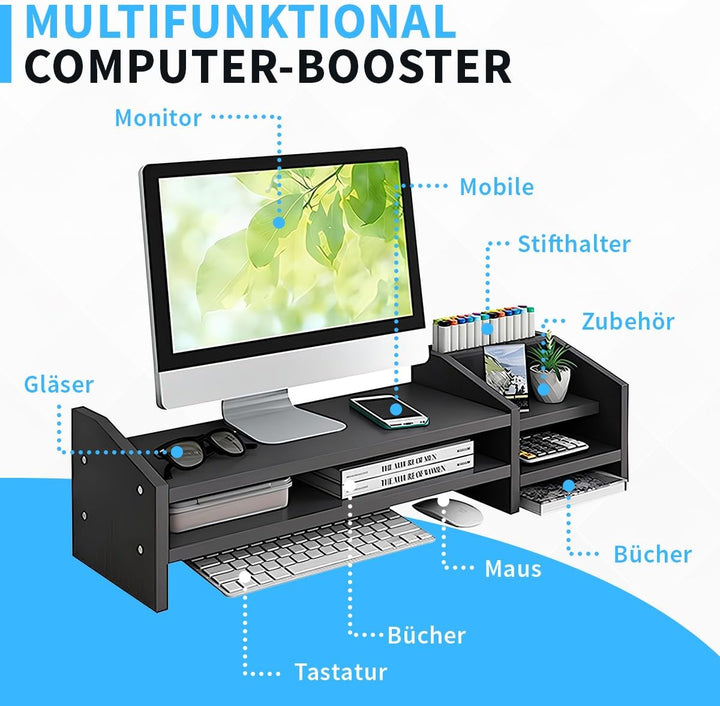Fleau Home Monitorerhöhung – Laptopständer – Laptoperhöhung – Schreibtisch-Organizer – Bildschirmerh