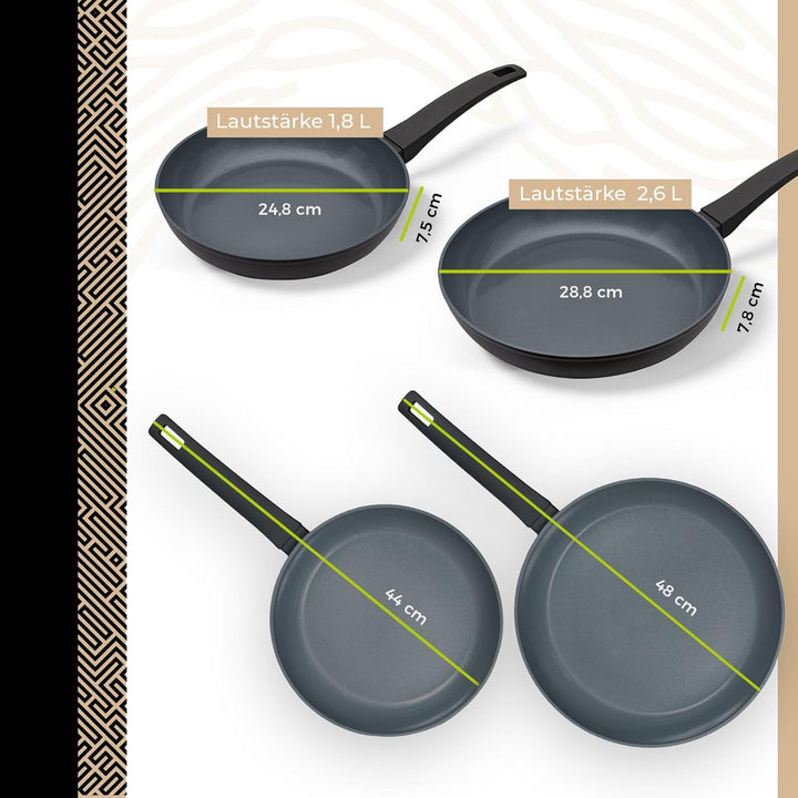 Be Living Delight Pfannenset 2-teilig, Bratpfanne 24 & 28 cm, Non Stick Keramik Antihaft, Induktion,