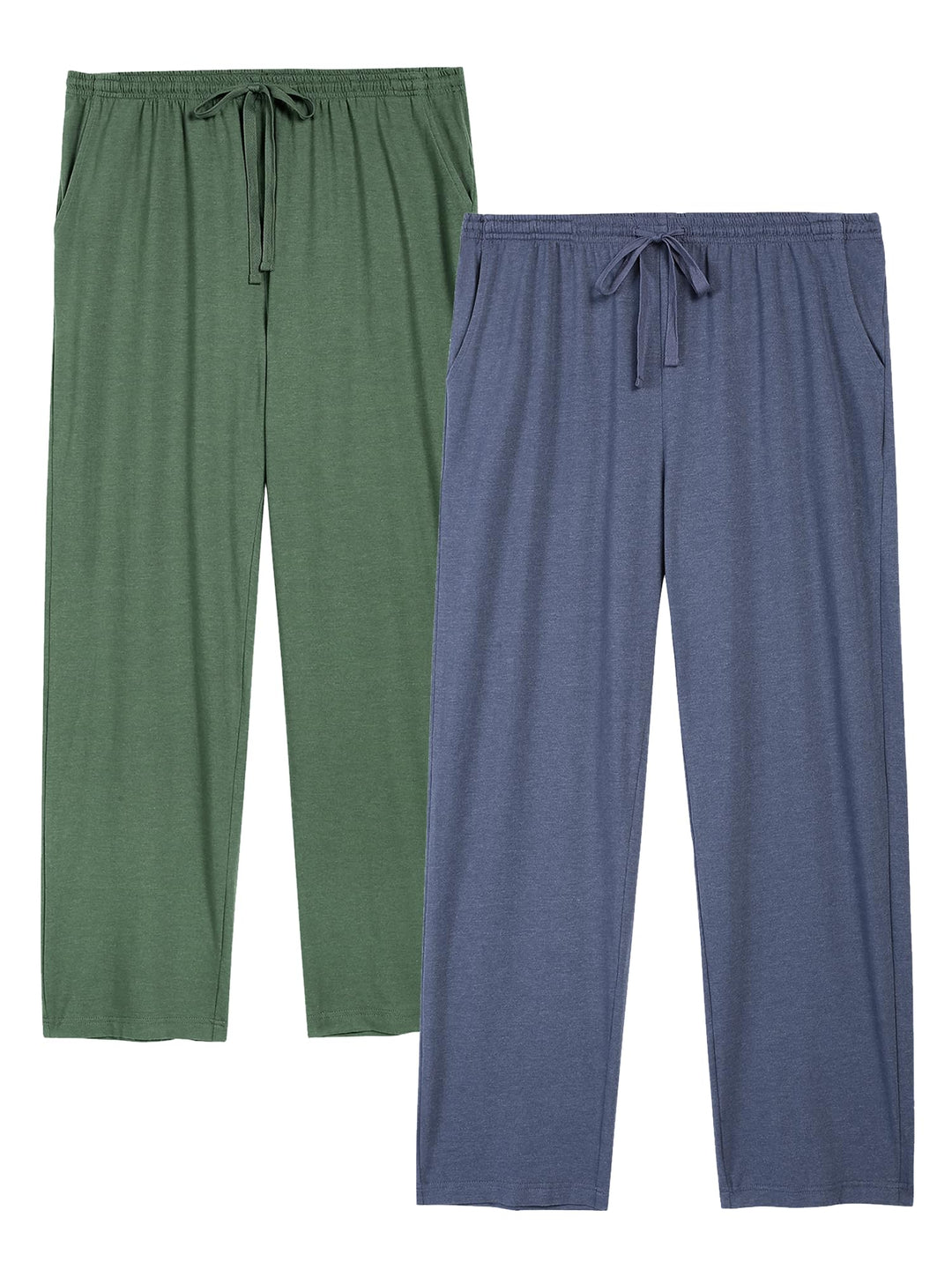 2er-Pack Schlafanzughose Herren Lang Leichte Pyjamahose aus Baumwolle Loungewear Hosen Schlafhose Fr