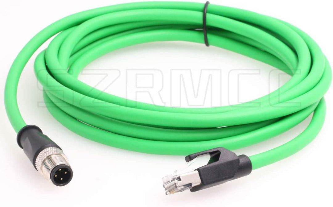 SZRMCC M12 4 Pin D-Code auf RJ45 Stecker Ethernet Kabel Cat5e Hochflexibles Wasserdicht Geschirmtes