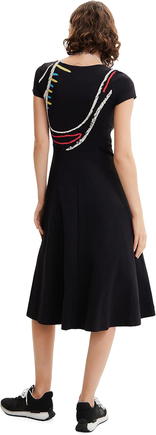 Desigual Damen Woman Knit Dress Short Sleeve Dress M Schwarz, M Schwarz