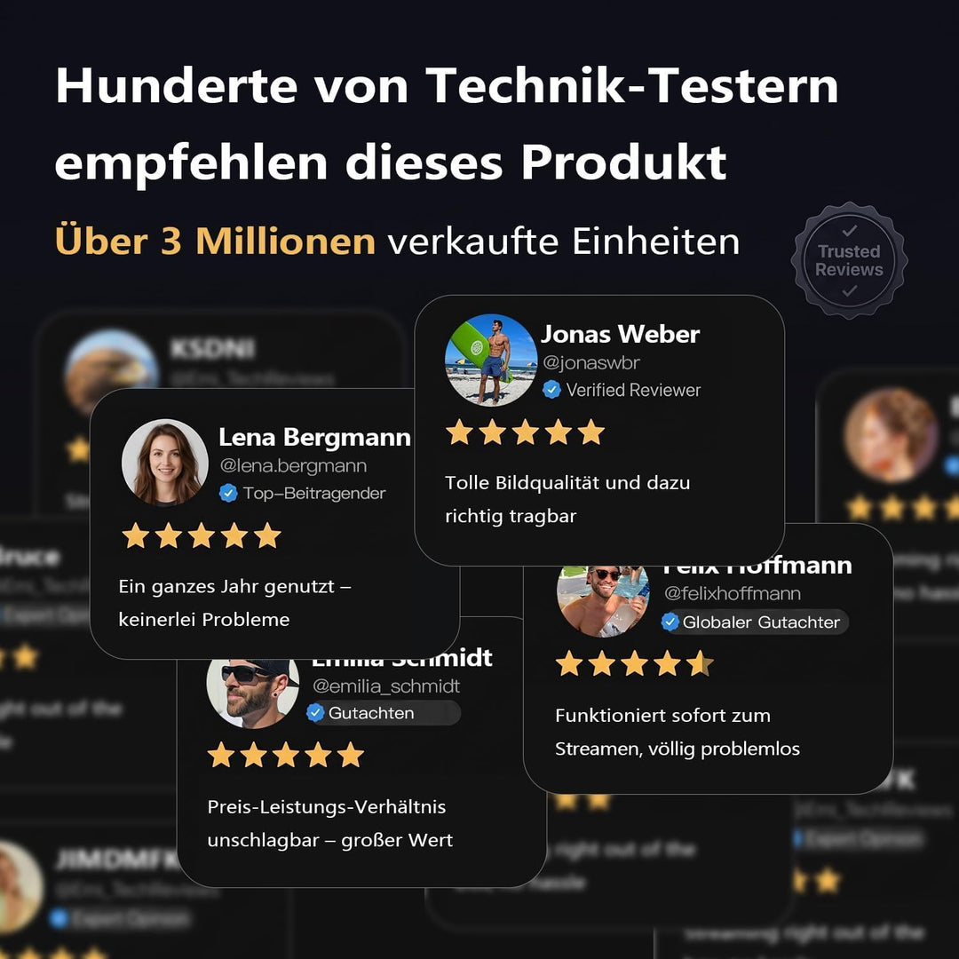 Smart Beamer【900ANSI ＆ Offizielle App】 Mini Projektor mit Autofokus ＆ Trapezkorrektur, VOPLLS Full H
