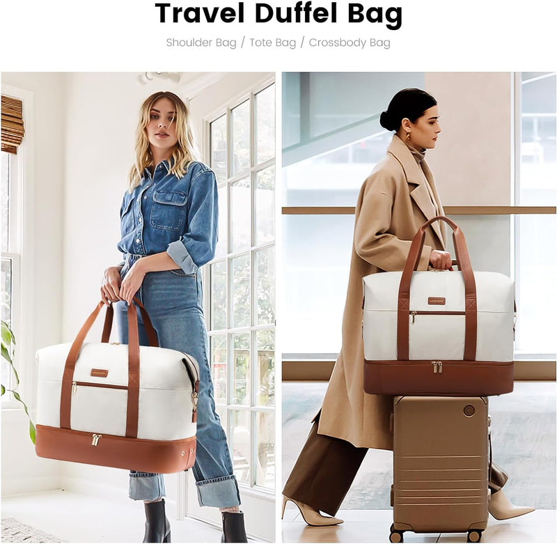 LOVEVOOK Reisetasche Damen, Weekender Faltbare Seesack Reisetaschen Handgepäck Flugzeug, Sporttasche