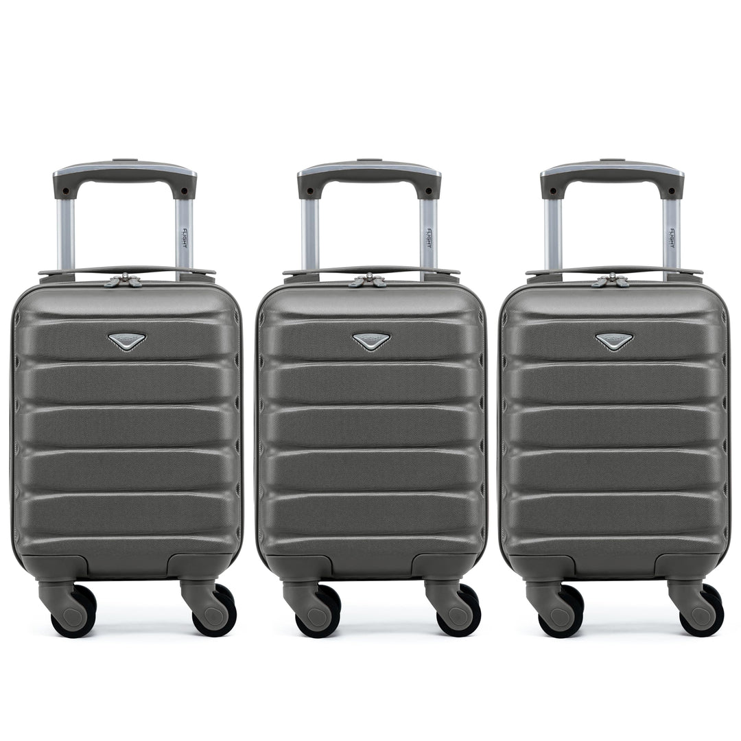 Flight Knight 3er-Pack Leichten 4-Rad-abs-hartschalenkoffern Kabinen-handgepack, Zugelassen Fur UBer