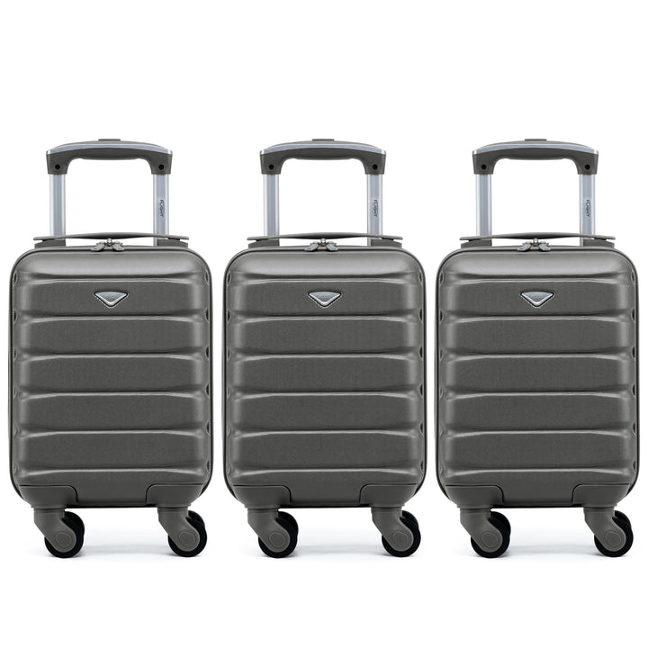 Flight Knight 3er-Pack Leichten 4-Rad-abs-hartschalenkoffern Kabinen-handgepack, Zugelassen Fur UBer