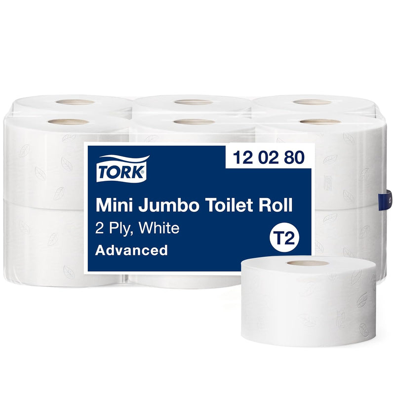 Tork 120280 Mini Jumbo Toilettenpapier in Advanced Qualität für das Tork T2 Mini Jumbo Toilettenpapi