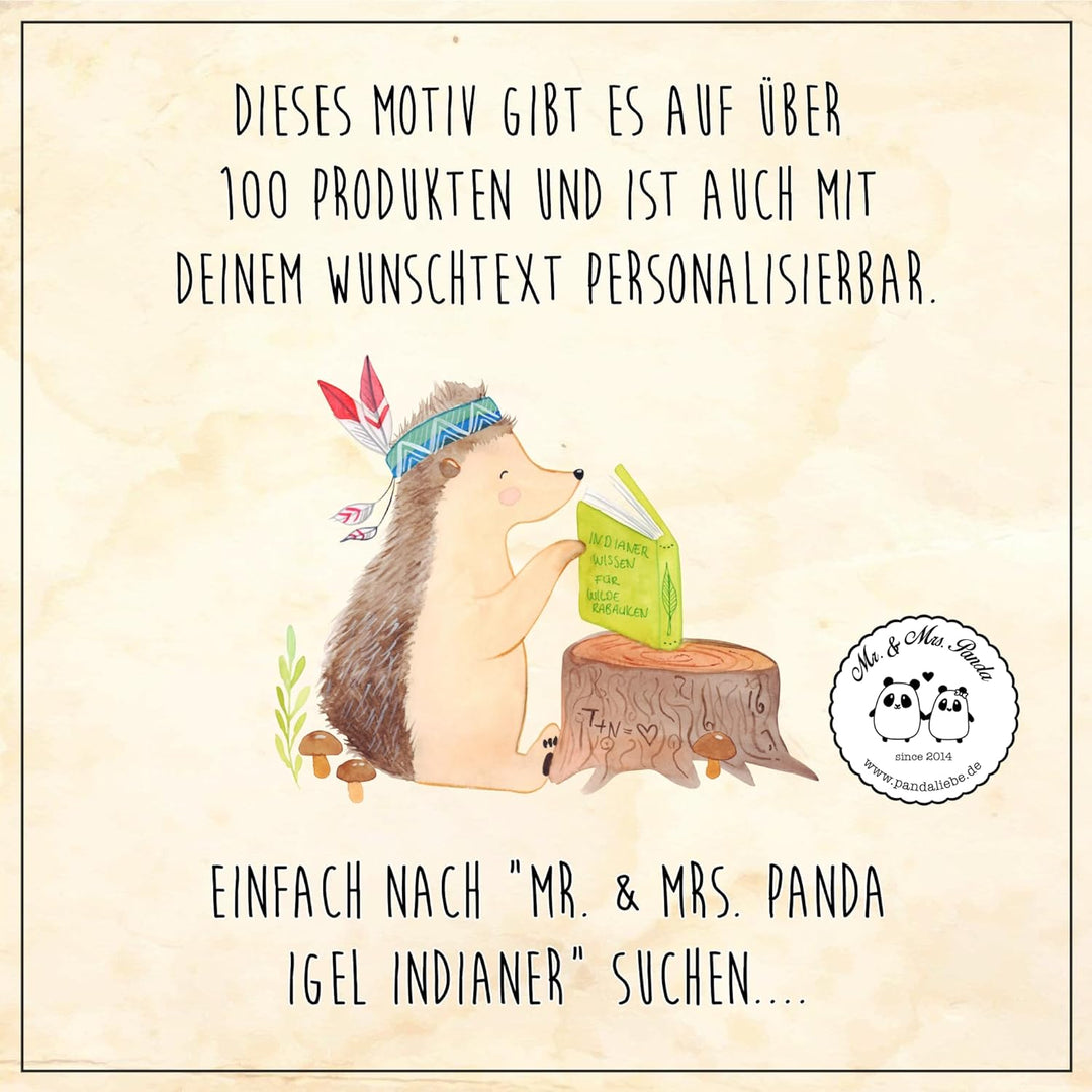Mr. & Mrs. Panda Serviertablett Igel Indianer - Geschenk, Waldtiere, Küchentablett, Tiere, Frühstück