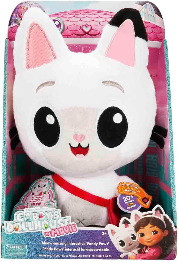 DREAMWORKS GABBY'S DOLLHOUSE: DER FILM - Interaktiver Plüsch Panda Pfötchen, 33cm mit Tasche & Zubeh