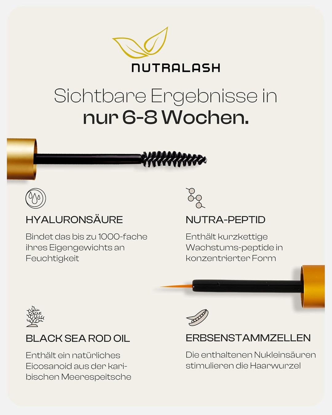 Nutralash – Vorteils-Set Mascara und Wimpernserum I Tiefschwarze Wimperntusche für Maximales Volumen