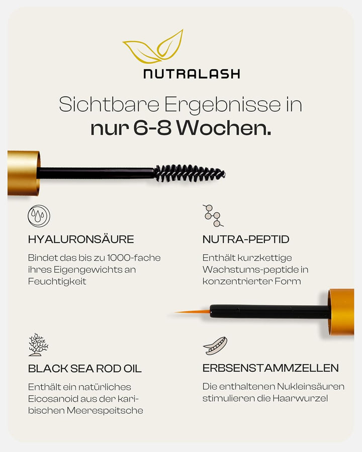 Nutralash – Vorteils-Set Mascara und Wimpernserum I Tiefschwarze Wimperntusche für Maximales Volumen