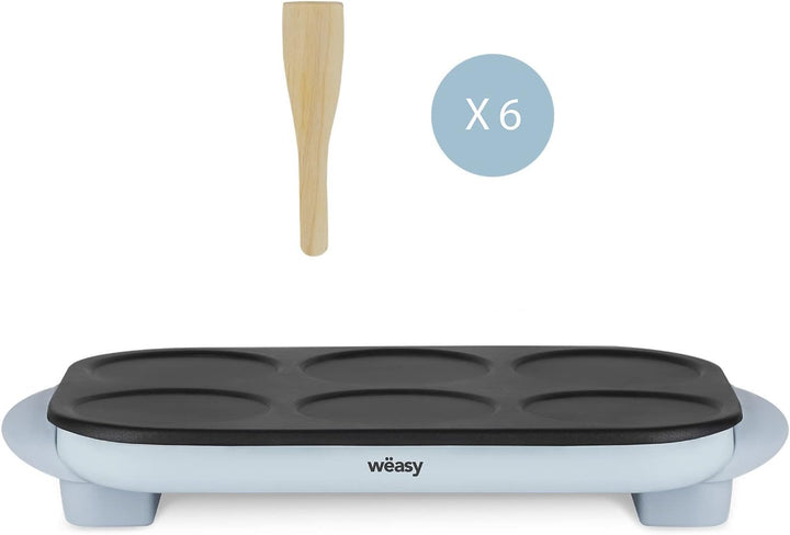 Party GOO60 Wëasy Crepesgerät, Mini Crepes und Pancakes, Antihaftbeschichtung, Temperatur bis 240 °C