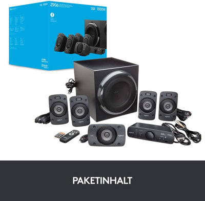 Logitech Z906 5.1 Sound System, Lautsprecher mit 1000 Watt Surround Sound, THX, Mehrere Audio-Eingän