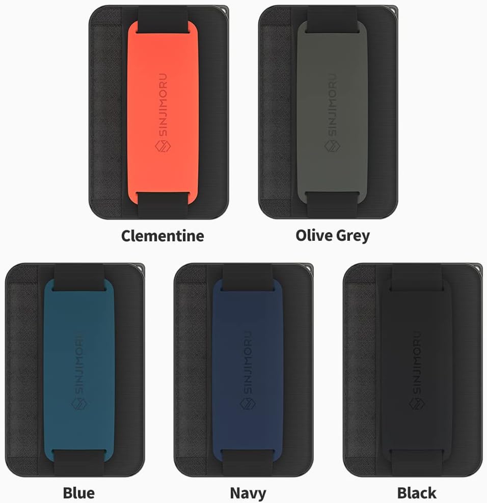 Sinjimoru Rutschfester Magnetischer Handy Kartenhalter mit Fingergriff, Kreditkartenetui kompatibel