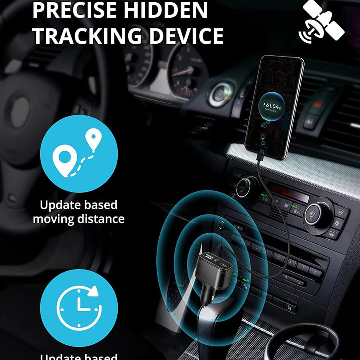 4G LTE Auto GPS Tracker ohne ABO, Dual USB Auto Zigarettenanzünder, Auto GPS Ortung, Auto Handy Lade