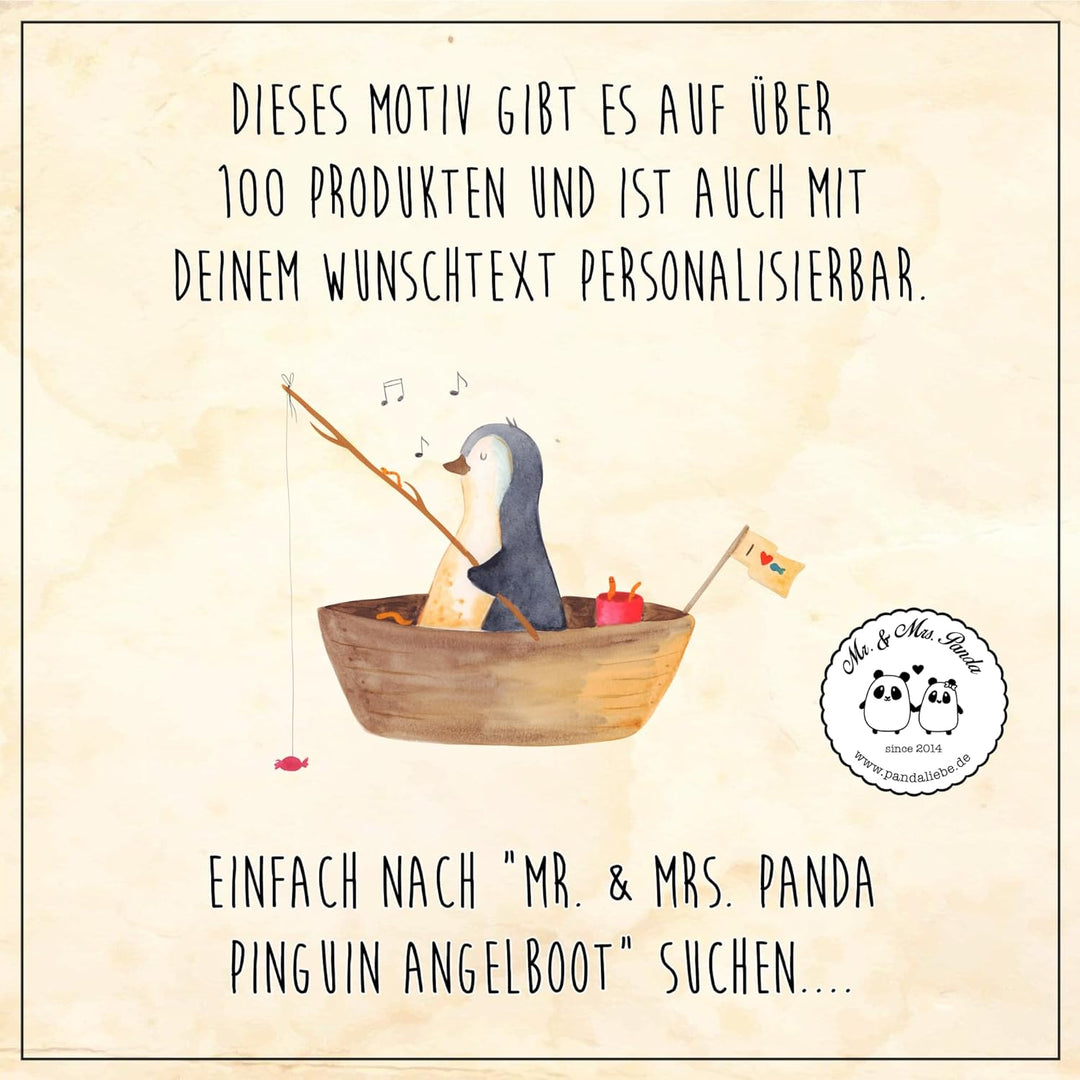 Mr. & Mrs. Panda Kunststoffbecher Pinguin Angelboot - Geschenk, Trennung, Neustart, Boot, Plastikbec
