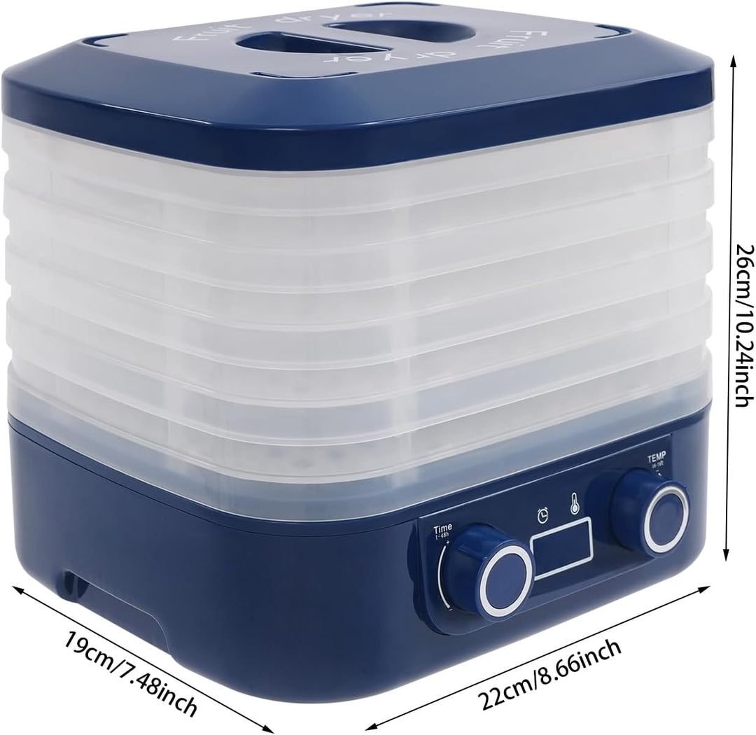 160 W Küchenminis Dörrautomat Dörrgerät mit 5 Tabletts &amp; 5x Versiegelte Frischhaltebeutel,LED-Anzeig