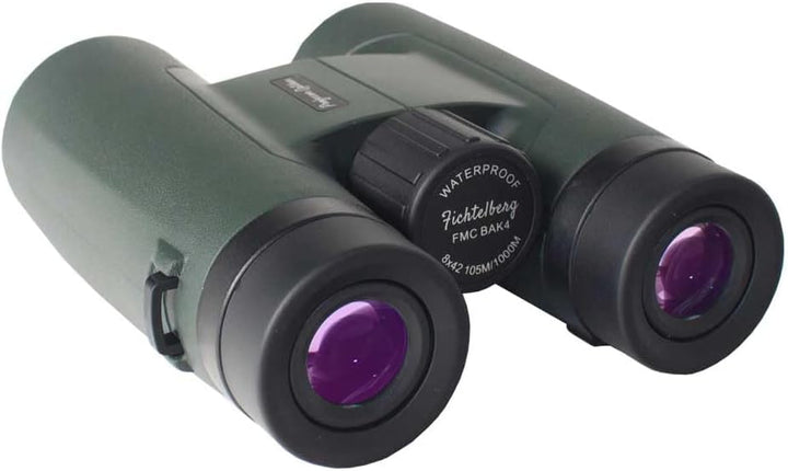 Fichtelberg - 8x42 V2.0 Fernglas m. Zubehör - mit Porro-Prismen (BaK-4) - lichtstarkes Fernglas für
