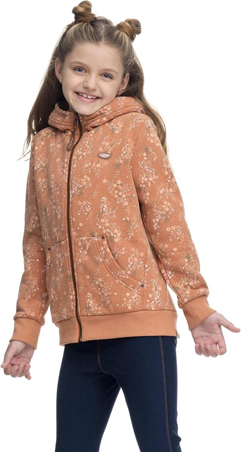 Ragwear Mädchen Sweatjacke Nesie Zip Sweatshirt mit Kapuze und Reissverschluss Übergangsjacke Sweate