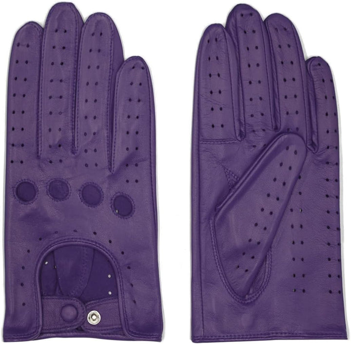 Harssidanzar Damen Sommer Leder Fahrhandschuhe Lammfell Fahrhandschuhe GL009EUA Violett(touchscreen)