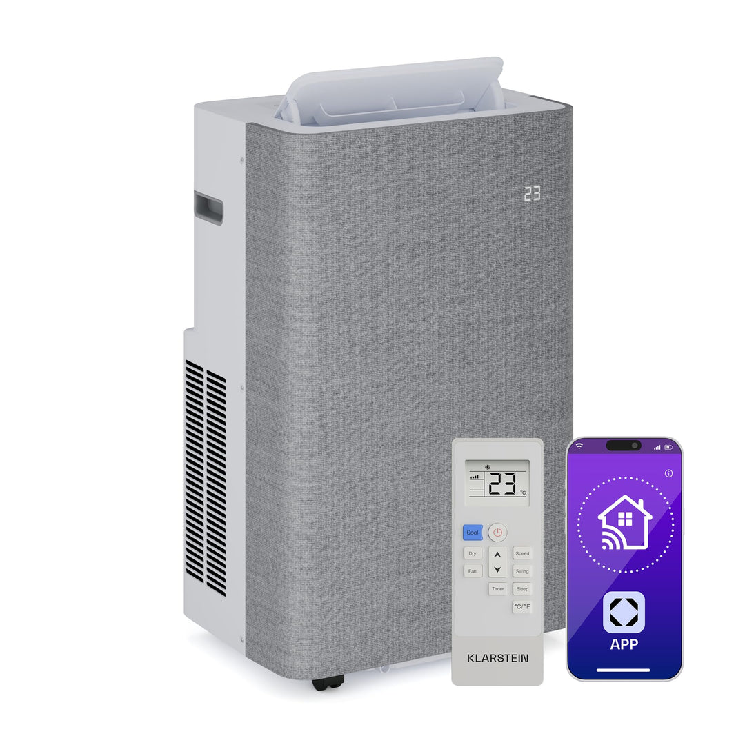 Klarstein AireLux Mobile Klimaanlage – 14.000 BTU, Für Räume bis 51 m², App & Sprachsteuerung, 4-in-
