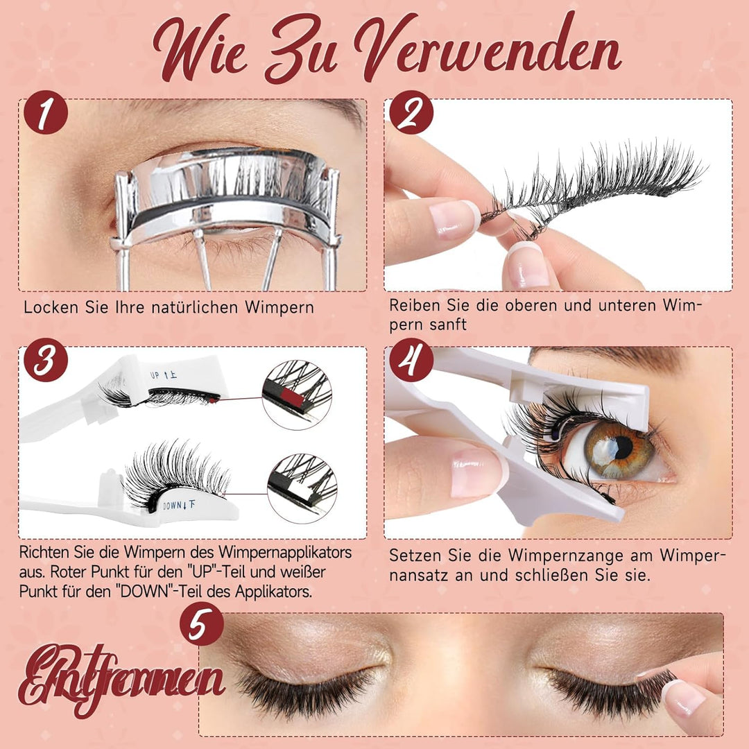 Higu clace Magnetische Wimpern, Magnet Wimpern Ohne Eyeliner,Magnetische Wimpern Natural Look, Stark