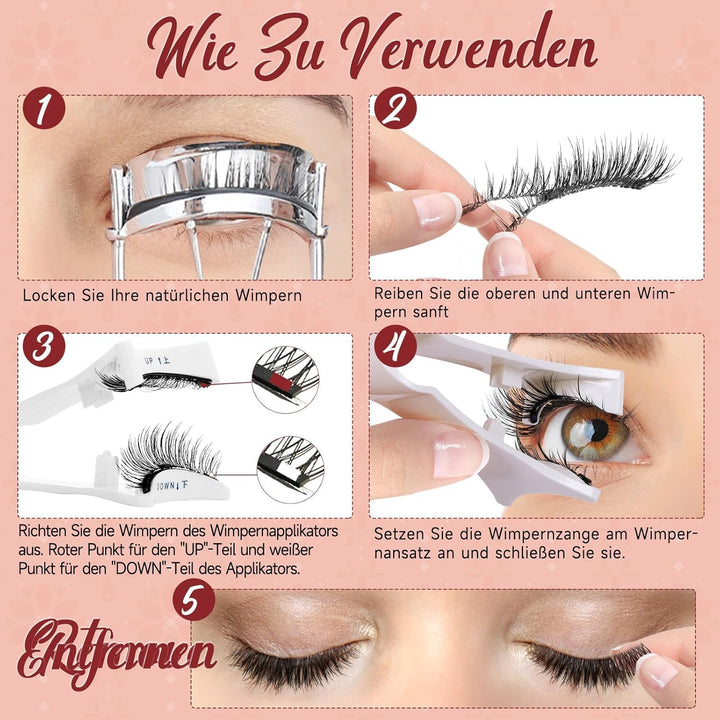 Higu clace Magnetische Wimpern, Magnet Wimpern Ohne Eyeliner,Magnetische Wimpern Natural Look, Stark