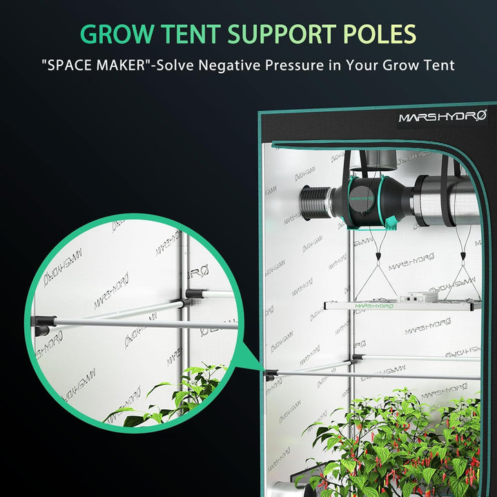 MARS HYDRO Grow Tent Durable Side Support Pole,Sturdy Metal Replaceable Bracket Accessories,High CFM
